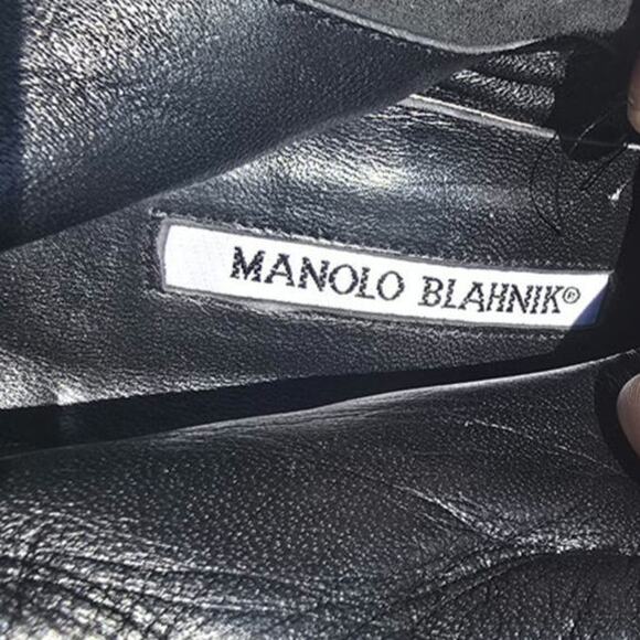 Black Manolo Blahnik Knee high boots with laser cut out sz 39.5 / 9 - Picture 8 of 11